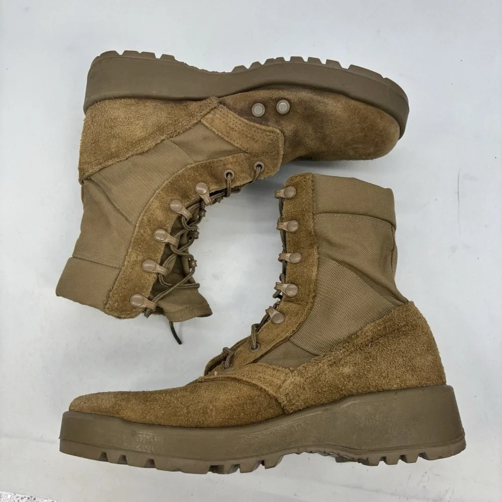 McRae Flight Combat Military Boots Mens 7.5 W Coyote Brown Vibram Soles